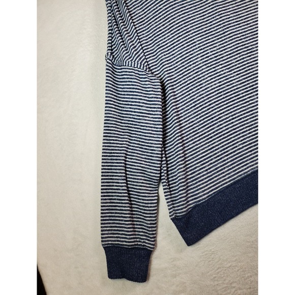 Stars Above Oversized Shirt Top Womens Large Blue Striped Knit Rayon Long Sleeve - Picture 6 of 8